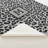 Couverture Sherpa Monogramme Empreinte de léopard initial Élégant an (3/4)