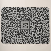 Couverture Sherpa Monogramme Empreinte de léopard initial Élégant an (Devant (Horizontal))