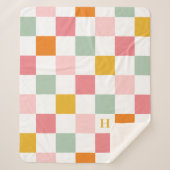 Couverture Sherpa Monogramme en carton multicolore Boho (Devant)