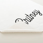 Couverture Sherpa Monogramme et nom personnalisés en noir moderne (3/4)