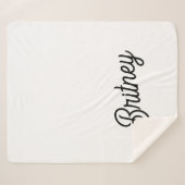 Couverture Sherpa Monogramme et nom personnalisés en noir moderne (Devant (Horizontal))