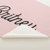Couverture Sherpa Monogramme et nom rose pâle moderne (3/4)