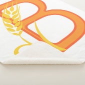 Couverture Sherpa monogramme floral B lettre majuscule (3/4)