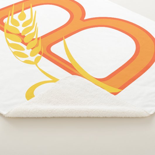 Couverture Sherpa monogramme floral B lettre majuscule (3/4)