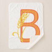 Couverture Sherpa monogramme floral B lettre majuscule (Devant)