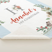 Couverture Sherpa monogramme floral de fleurs de Noël (3/4)