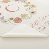 Couverture Sherpa Monogramme Floral Wreath Aquarelle Statistiques de (3/4)