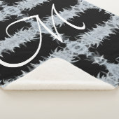 Couverture Sherpa Monogramme graphique Art déco noir et blanc (3/4)