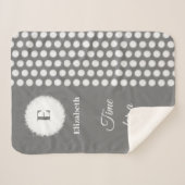 Couverture Sherpa Monogramme gris et blanc il est temps de faire une (Devant (Horizontal))