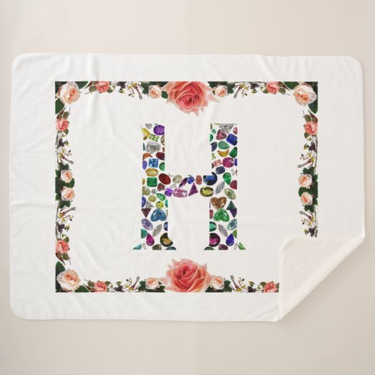 Couverture Sherpa Monogramme H (Devant (Horizontal))