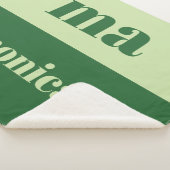 Couverture Sherpa Monogramme initial en écriture vert sauge (3/4)
