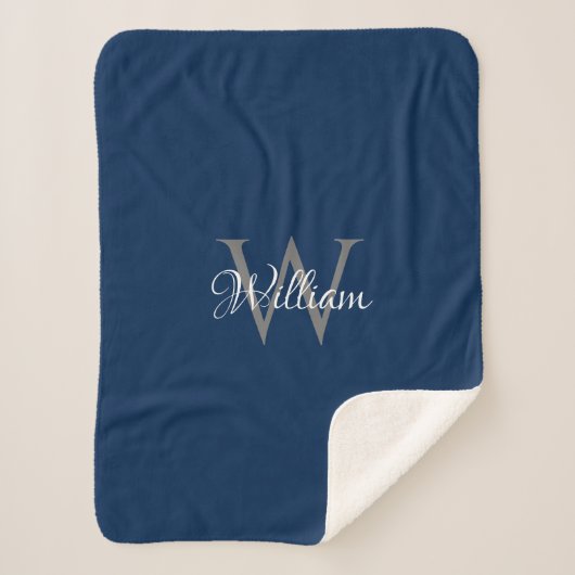 Couverture Sherpa Monogramme initial personnalisé (Devant)