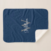 Couverture Sherpa Monogramme initial personnalisé (Devant (Horizontal))