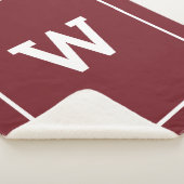 Couverture Sherpa Monogramme initial simple rouge Bourgogne (3/4)