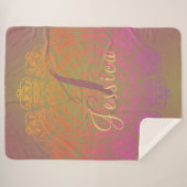 Couverture Sherpa Monogramme Mandala défraîchi (Devant (Horizontal))