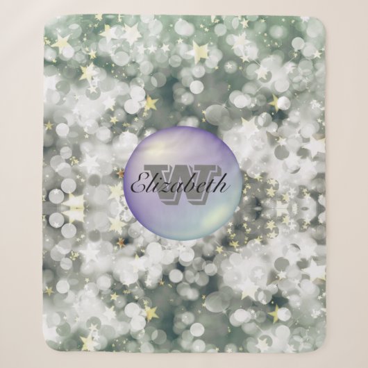 Couverture Sherpa Monogramme minimalisme Glittery Arrière - plan (Devant)