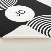 Couverture Sherpa Monogramme minimum Motif circulaire Sherpa Blanket (3/4)