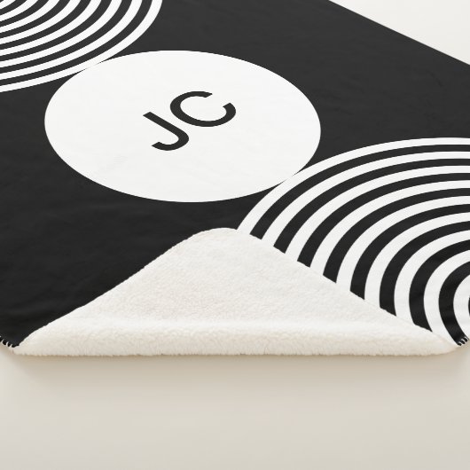 Couverture Sherpa Monogramme minimum Motif circulaire Sherpa Blanket (3/4)