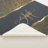 Couverture Sherpa Monogramme moderne Elegant Gold Touch (3/4)