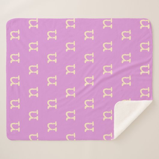 Couverture Sherpa Monogramme moderne personnalisé Première machine à (Devant (Horizontal))