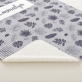 Couverture Sherpa Monogramme Motif de la bande verte tropicale | Vio (3/4)