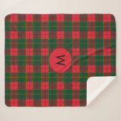 Couverture Sherpa Monogramme motif Tartan des Fêtes d'Hiver écossais (Devant (Horizontal))