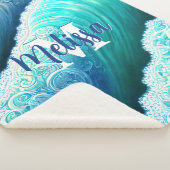 Couverture Sherpa Monogramme naturel des vagues océaniques (3/4)