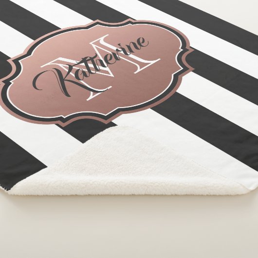 Couverture Sherpa Monogramme noir et blanc (3/4)