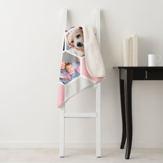 Couverture Sherpa Monogramme Nom de famille Géométrique 6 Photo Coll (En situation)