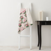 Couverture Sherpa Monogramme Nom Roses Roses Fleuris Shabby Chic (En situation)
