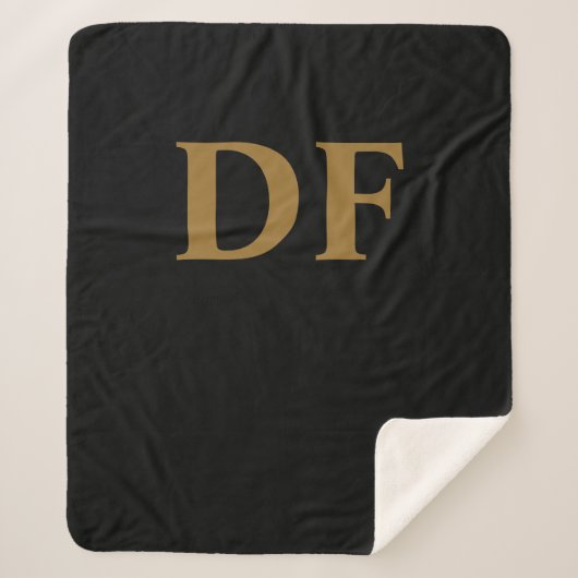 Couverture Sherpa Monogramme or (Devant)