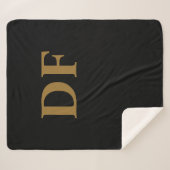 Couverture Sherpa Monogramme or (Devant (Horizontal))
