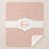 Couverture Sherpa Monogramme Parties scintillant rose (Devant)
