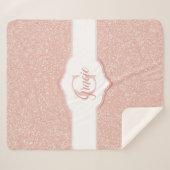 Couverture Sherpa Monogramme Parties scintillant rose (Devant (Horizontal))