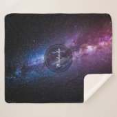 Couverture Sherpa Monogramme personnalisable à voie lactée (Devant (Horizontal))