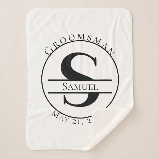 Couverture Sherpa Monogramme personnalisé (Devant)