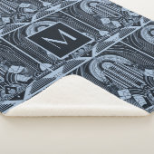 Couverture Sherpa Monogramme personnalisé Art déco (3/4)