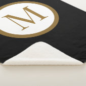 Couverture Sherpa Monogramme personnalisé avec sceau central noir et (3/4)