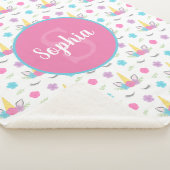 Couverture Sherpa Monogramme personnalisé par visage floral de (3/4)