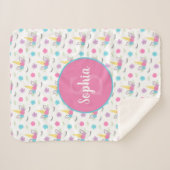 Couverture Sherpa Monogramme personnalisé par visage floral de (Devant (Horizontal))