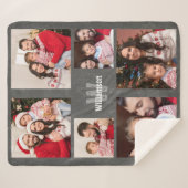 Couverture Sherpa Monogramme photo-collage russe Tableau de bord mod (Devant (Horizontal))