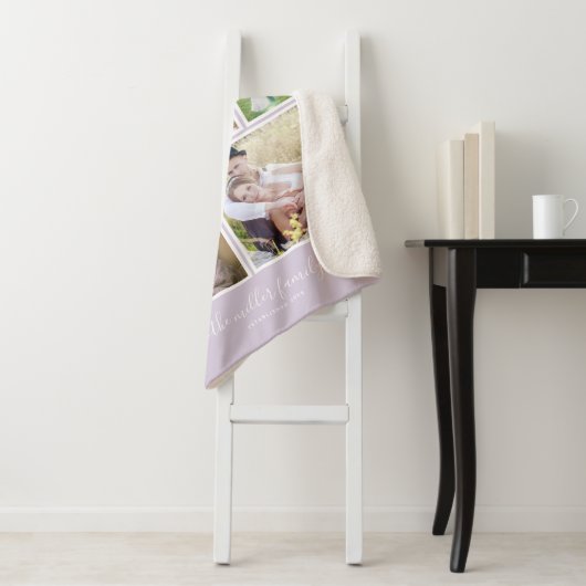 Couverture Sherpa Monogramme photo couleur Arrière - plan modifiable (En situation)