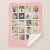 Couverture Sherpa Monogramme photo en couleur Arrière - plan modifia (Devant)