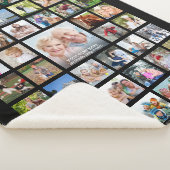 Couverture Sherpa Monogramme photo moderne noir (3/4)