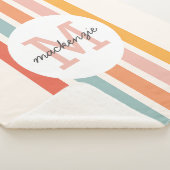 Couverture Sherpa Monogramme Retro Grandes Colorées Personnalisées (3/4)