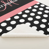 Couverture Sherpa Monogramme rose noir Pointe Sherpa Blanche (3/4)