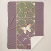 Couverture Sherpa Monogramme Rose Orné Sherpa Blanket (Devant)