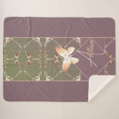 Couverture Sherpa Monogramme Rose Orné Sherpa Blanket (Devant (Horizontal))