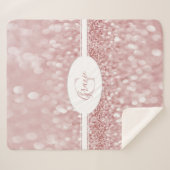 Couverture Sherpa Monogramme rose Parties scintillant Sherpa Blanket (Devant (Horizontal))