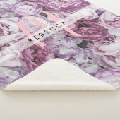 Couverture Sherpa Monogramme rose Peony Rose Floral (3/4)